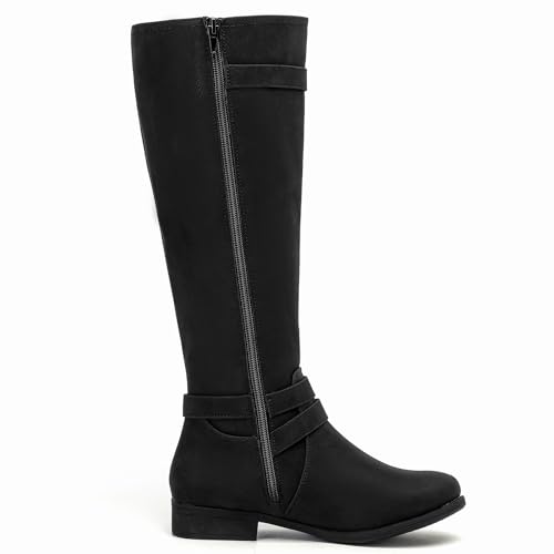 Women's Knee High Boots Classic Comfort Riding Combat Boot Round Toe Side Zipper Long Tall Fall Winter Boots for Women.3