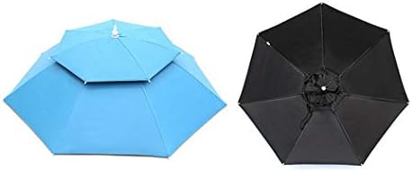 TEXXIS Umbrella Sun Hat, Double-Layer Windproof Ultraviolet Protection Fishing Umbrella Cap