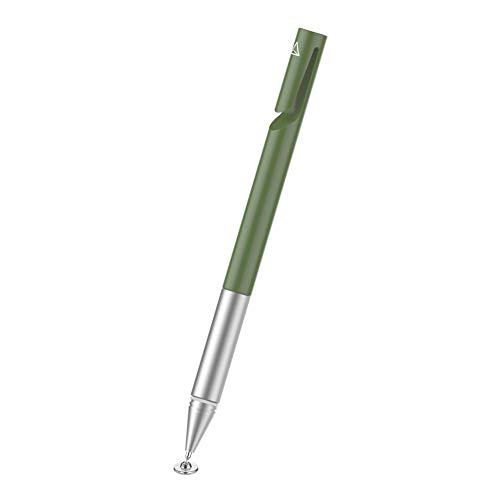 Adonit Mini 4 (Oliver Green)Universal Stylus Disc Capacitive Pen, Pocket-Sized Touch Screen Pens, Laser Cut Clip. Compatible with Apple iPhone iPad Mini Air Android Galaxy  All Touch Screens & Tablets