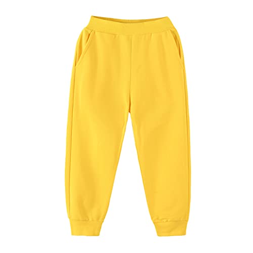 EISHOW Toddler Boys Girls Spring Sweatpants Kids Cotton Active Jogger Casual Athletic Solid Pocket Elastic Pants 1-8Y2
