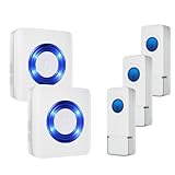 ワイヤレスチャイム 玄関チャイムドアベル LED提示ライト 0-110db 5段階音量調節 58曲選択 400M無線範囲 防水 防塵 呼び出しチャイムセット 送信機3個 受信機2個