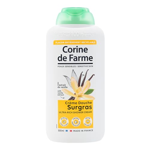 Corine de Farme - Crema de Ducha Supergrasa con Extracto de Vainilla - pH Neutro, Origen Natural - Control Dermatológico - Fabricación Francesa - 500 ml