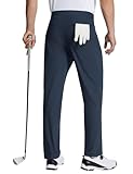 baleaf Men's Golf Pants Stretch Quick Dry Lightweight Travel Hiking Workout Pant Zipper Pockets Navy Blue L