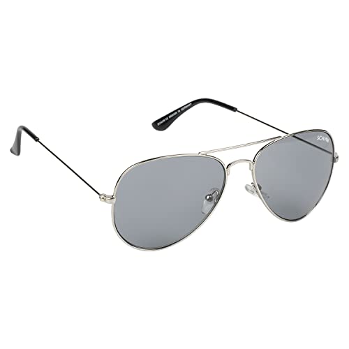 Image of Unisex UV Protected Aviator Shaped Full Rim Sunglasses With Assorted Colored Sunglasses Case, Frame - Plastic, Polycarbonate Lens