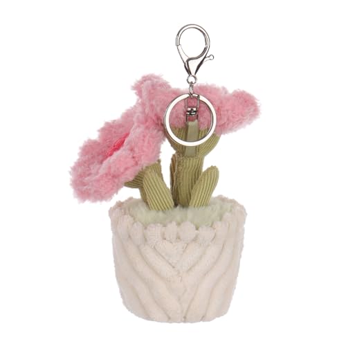 Image of Apricot Lamb Sunflower Cute Keychain Soft Stuffed Plush Keychain Toys 5.9IN