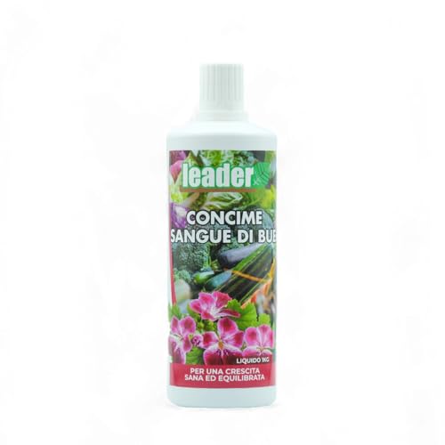 LEADER, Concime Sangue Di Bue Liquido, Fertilizzante Naturale A Base Di Azoto, Ideale Per la Nutrizione e La Crescita Vigorosa e Sana Delle Piante Verdi, Da Fiore e Da Frutto, Concime Organico 1 Kg
