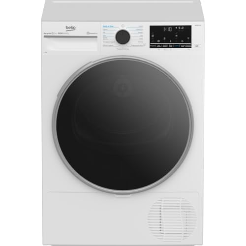 Beko BT96DBS Asciugatrice 9kg, Classe A, Linea Estetica Beyond, motore inverter, Display digitale XL, colore Bianco, oblò Nero, WIFI