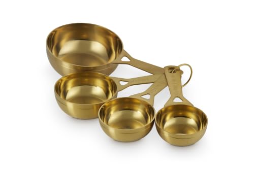Image of Le Creuset Stainless Steel Measuring Cups, Gold Finish, Set of 4