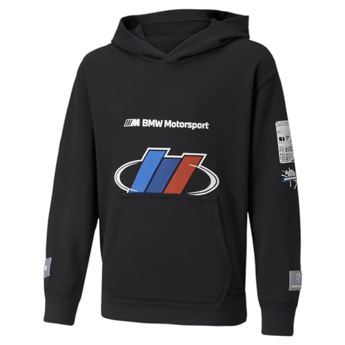 PUMA Kids Boys Bmw Mms Street Hoodie Casual Outerwear Casual Moisture Wicking - Black - Size XS