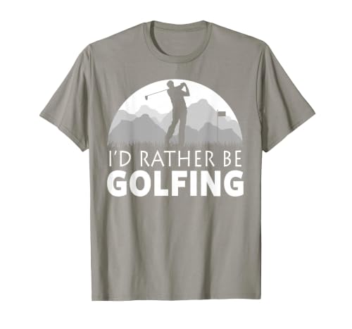 Golf I'd Rather BE Golfing Funny Golf T-Shirt, Men, Slate Grey, 3X-Large