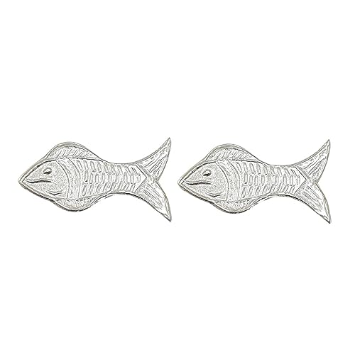 Sahiba Gems Solid Silver/Chandi ki Machli/Fish for Astrological and Lal Kitab Remedy ~ Pack in 2 Pieces