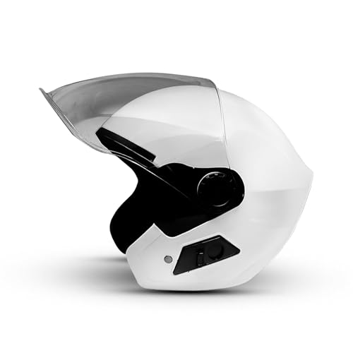 Image of Cortex Run Half Face Helmet Matt Finish with Scratch Resistant Curved Polycarbonate Visor, Hard ABS Shell Helmet for Men and Women | Clear Visor, Lightweight