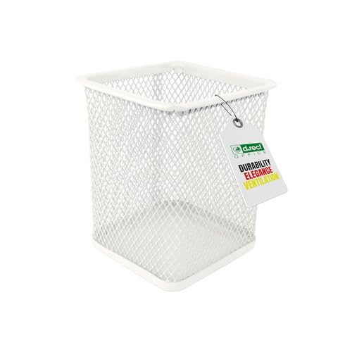 D.RECT Pot à Crayons Rectangulaire en Métal | Pot à Crayons Cube en Métal | Verre Multifonction pour Stylo à Bille Couleur nacrée 110848