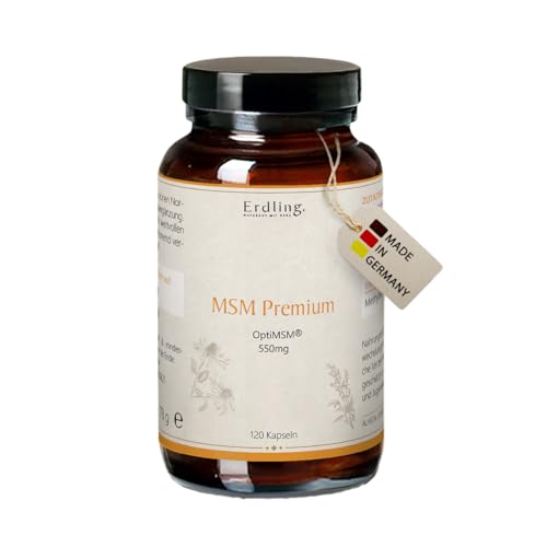 Waldkraft MSM Premium mit OptiMSM® | Organischer Schwefel | 100% Methylsulfonylmethan | Hochrein & mehrfach destilliert | Ohne Zusätze | vegan | 120 Kapseln in lichtschützendem Braunglas