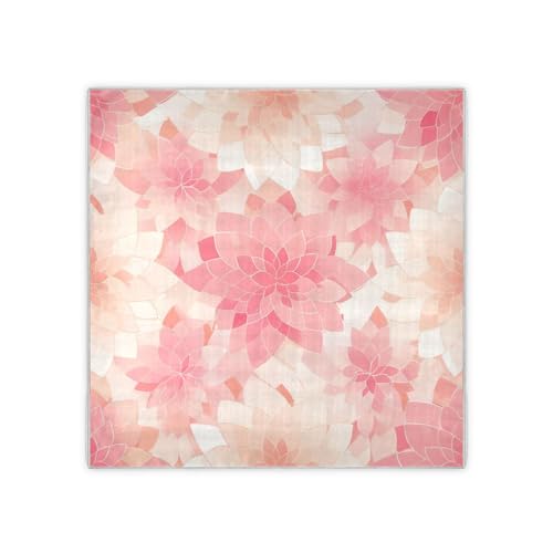 Rosette Floral Pattern Peach Gold square silk scarf essentials shawls for women for christmas 35x35 chales para mujer2