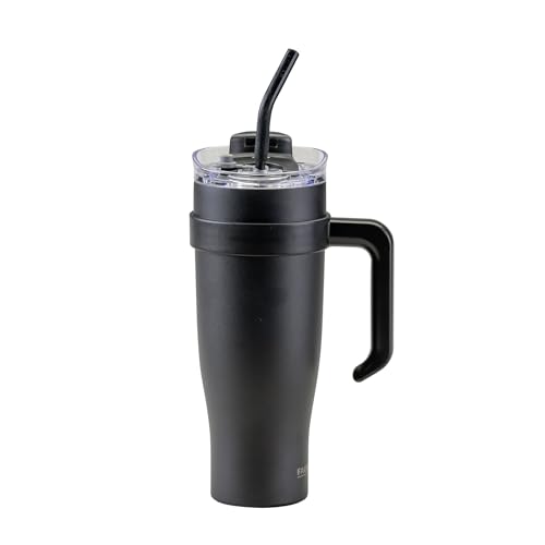 Fackelmann Jarra térmica XXL – 1,2 l, vaso térmico negro de acero inoxidable, doble pared aislada, a prueba de fugas, limpieza a mano, para viajes
