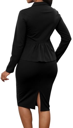 Image of Oxgmoky Women's Elegant Dresses Work Business Dress Bodycon Long Sleeve Pencil Dress