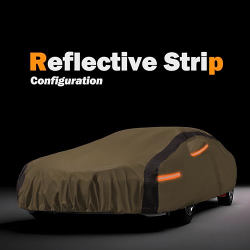 Image of Heavy Duty Waterproof Car Cover Compatible with Jeep Wrangler 4 Doors 2006-2024 JK JL, Outdoor Anti-UV Sun Rain Protection Full Exterior Cover