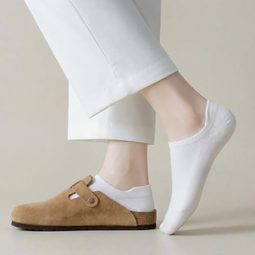 Image of Ankle Socks for Women Pure Cotton No Show Socks Womens with Heel Tab Color Low Cut Soft 5 Pairs 4-8