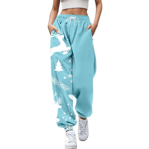 Legging femme Père Noël pantalon décontracté long imprimé flocon de neige