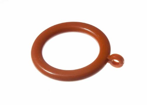 10 x Plastic Curtain Drape Medium Brown Rod Pole Rings 37MM ID 50MM OD