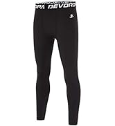 DEVOROPA Boys Leggings Quick Dry Youth Compression Pants Sports Tights Basketball Baseball Base L...