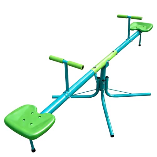 WYTUZIYE Seesaw for Kids Outdoor, 360° Rotating Seesaw Outdoor Teeter Totter with Sit and Spin Design for Backyard Park & Balcony Ideal Outdoor Toys for Kids Ages 3 4 5 6 7 8