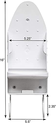 Sophisti-Clean Iron Board Laundry Room Organization and Storage with Hooks, White