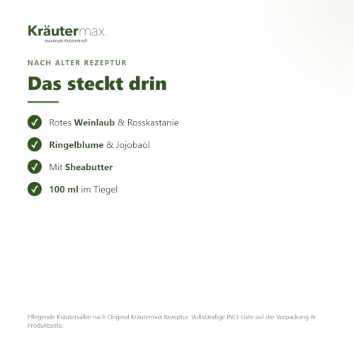 Kräutermax mast od lista vinove loze s kremom od ekstrakta divljeg kestena 100 ml