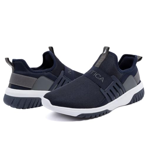 Image of Nautica Men's Slip-On Sneakers - Casual Fashion Shoes for Walking, in Medium & Wide Widths