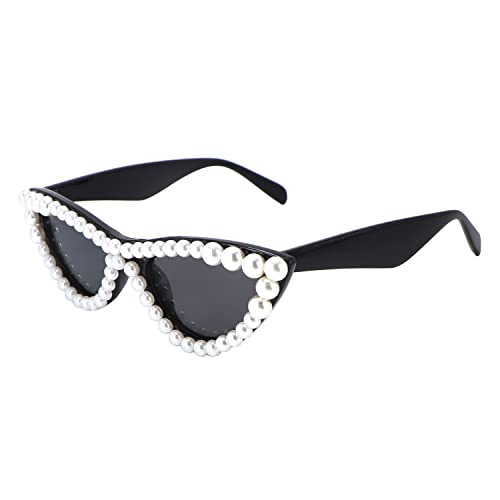 Pearl Cat Eye Sunglasses Womens Cute Fashion Trendy Eyewear3
