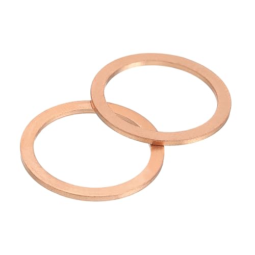 QUARKZMAN Arandela Plana M24, 5 Piezas Arandelas Planas de Cobre de 30 mm de Diámetro Anillo de Sellado Metálico para Tornillos, Pernos y Tuercas