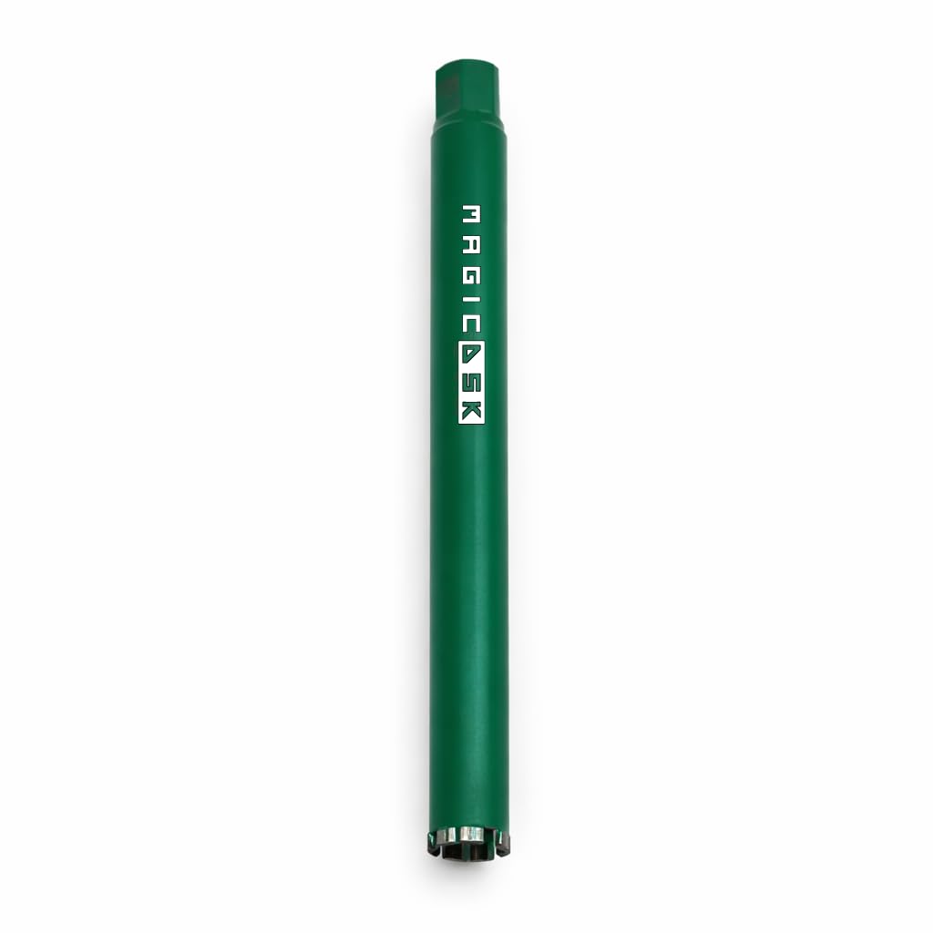 MagicDSK FT52450 Punta per trapano diamantata, Corona Diamantata Professionale, Diametro 52 mm, Lunghezza 450 mm, Attacco UNC 1 1/4 -Carotaggio Cemento Armato, Pietra e Laterizi – Uso Secco/Acqua