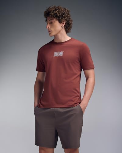 Image of Men's Cotton-Polyester Crew Neck Half Sleeve Relaxed Fit Tee | Workout-from-Home Casual Sports T-Shirt for Travel, Cafes, Walks & Lounge (XM1005)