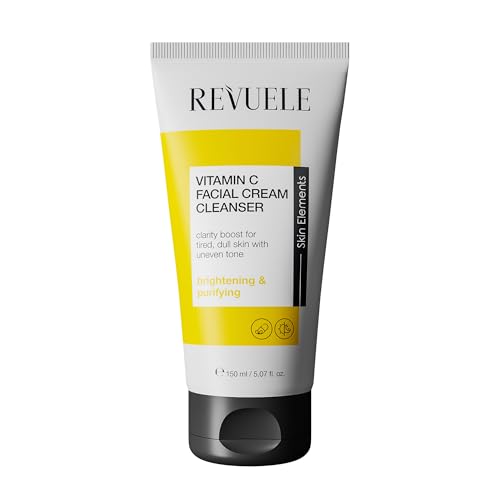 Revuele Vitamin C Facial Cream Cleanser – Gentle Daily Face Wash for Brightening & Hydration 5.07 fl.oz, Vegan & Cruelty-Free