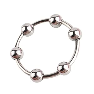 HEALLILY Kralen Cockring Rvs Kralen Vernauwing Ring Erectie Cock Ring Glan Ring Mannelijke Sex Benodigdheden Voor Paar 4Cm