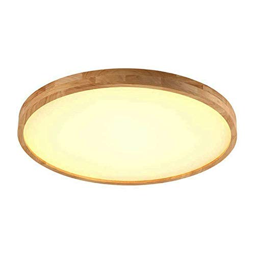 BEHWU Plafoniera a LED Lampada in legno Luce rotonda Plafoniera in legno Illuminazione interna 5 cm ultrasottili Lampada da letto per soggiorno Luce calda 3000K Φ60CM 44W 3960LM