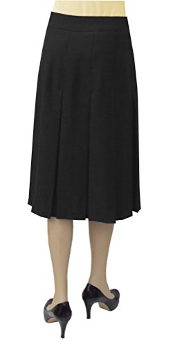 BABY'O Women's 4" Wide Box Pleated Below The Knee Length Skirt2