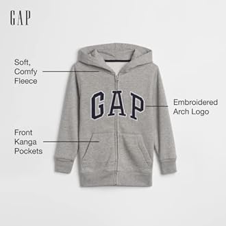 GAP Boy's Logo Hoodie Hooded Full Zip Sweatshirt