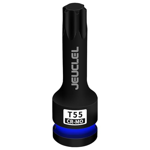 JEUCLEL T55 Torx Bit Socket, 1/2' Drive Torx Star 6 Point Impact...
