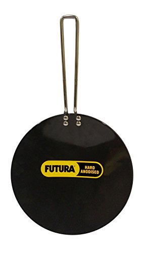 Hawkins Futura Hard Anodised Tava, Diameter 26 cm, Thickness 6.35 mm, Black (AT26X)