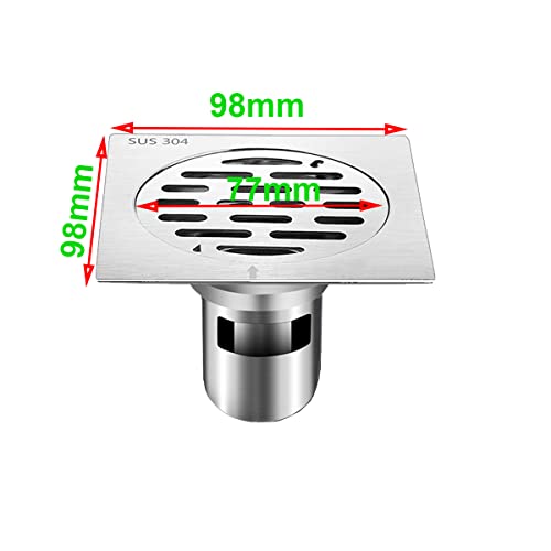 Qrity Stainless Steel Square Floor Drain Waste Drain Cover Anti-odor Straight Floor Drain for Bathroom Shower Room - Image 2