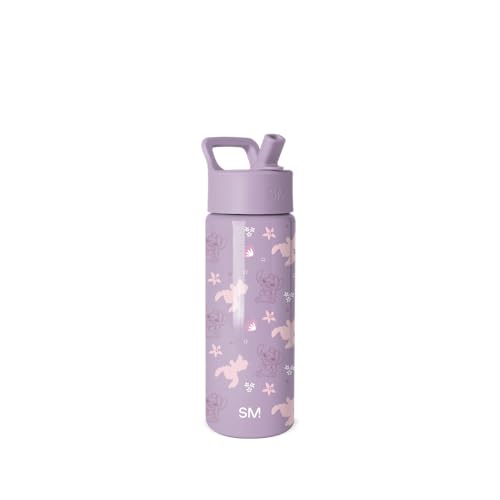 Image of Simple Modern Kids Summit Water Bottle with Straw Lid | Disney Stitch 18oz Stainless Steel Cup Insulated Tumbler for Toddlers, Boys, Girls, School | Stitch Experiment 624
