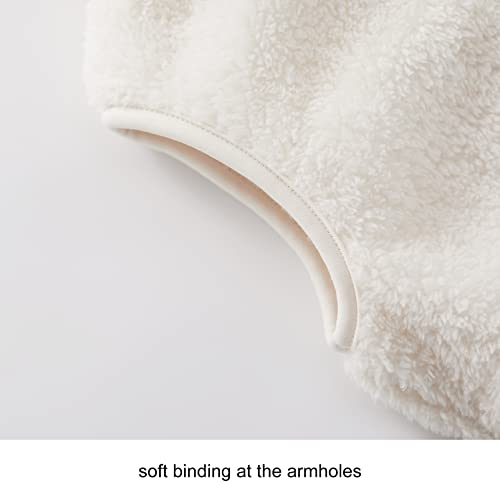 Pureborn Toddler Girls Boys Vest Fleece Plush Waistcoat Sleeveless Jacket Warm Top 5-6 Years Cream White #TOP3