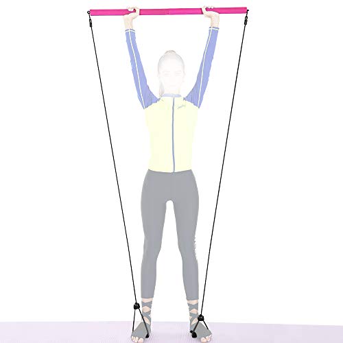 Fitness Bar, Romacci Kit de barra portátil Barra de tonificação muscular com 8 bandas de resistência