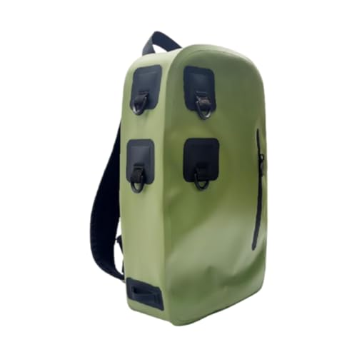 Perfeclan Tackle de pesca Almacenamiento Bolso de hombro Bolsa de pesca Fly Fishing Pack Mochila de pesca para ciclismo de montañismo, 500d Pvc Green