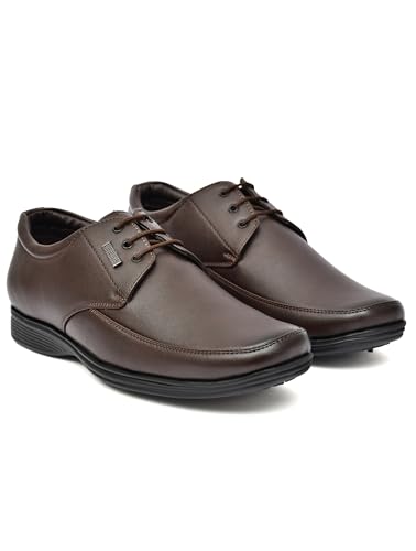 Image of Men's Premium Synthetic Leather Formal Derby Shoes | Ultra-Lightweight Airmix Sole Lace-Up Office Wear