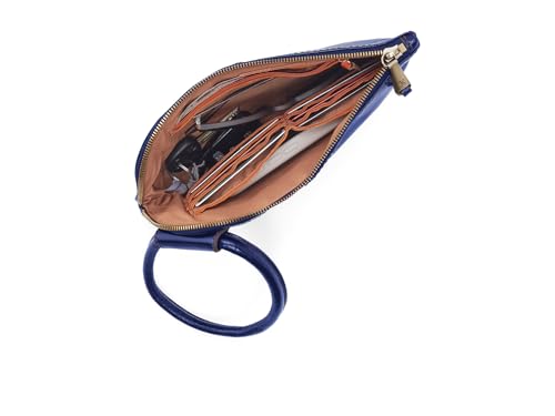 Image of HOBO Sable Leather Wristlet Clutch with Circular Handle, Zippered Closure, Credit Card Organizer, & Interior Zip Pocket