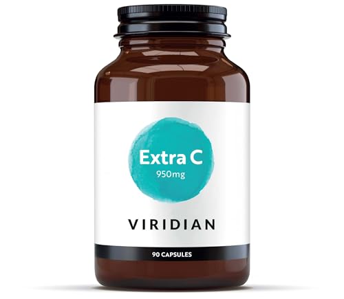Viridian - Extra C 950mg - 90 Caps | High Potency Vitamin C | Enhanced Absorption & Retention | Supports Immune Function | Normal Functioning of Skin, Teeth & Bones | Nutritionist Formulated