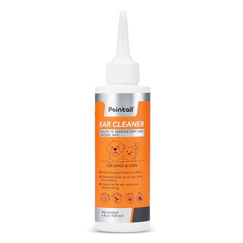 Dog Ear Drops for Dog Ear Infection Treatment, Dog Ear Cleaner with Quantum Silver for Itchy Allergic Ear Relief Solution, Cleans The Debris & Buildup, Prevents Dog Ear Infection, 4oz